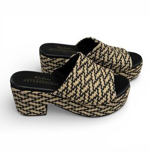 NEW Matisse Anthropologie Chunky Platform Block Heel Size 10 Woven Pattern
